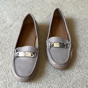 Coach. Leather Flats. Mauve/Neutral “Olive” color. Women Size 7.